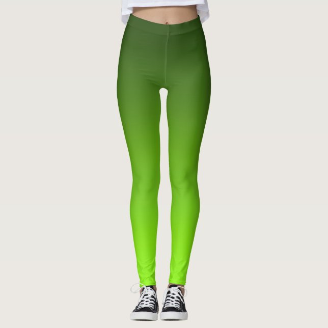 Legging Gradiente Verde Lima Fresco Ombre Ioga Atlético  (Frente)