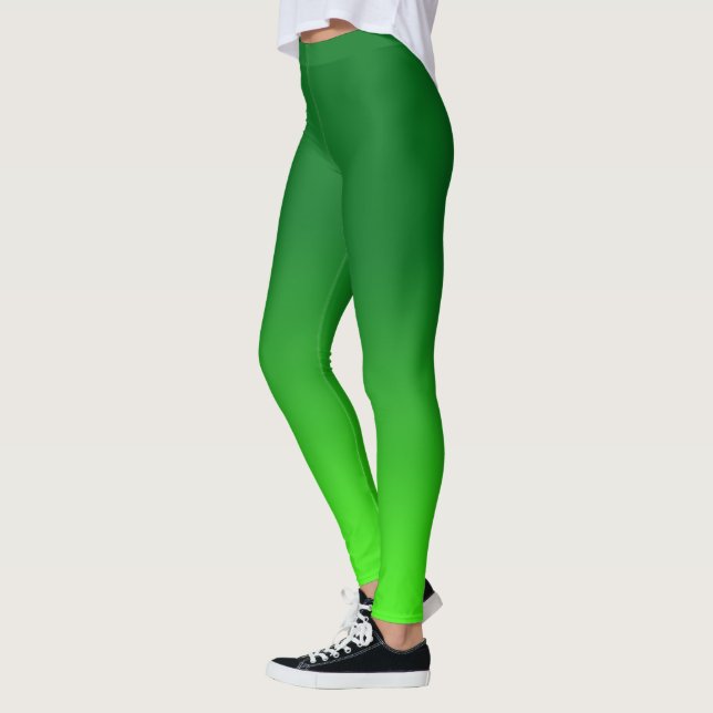 Legging Gradiente Verde Ombre Vibrante Moderno Simples (Esquerda)