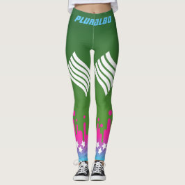 Legging Gradiente verde-rosa azul na moda monograma