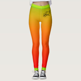 Legging Gradiente Vermelho Amarelo Tropical com Texto Igua