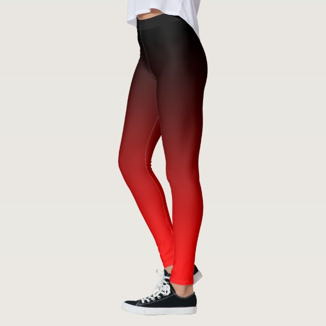 Legging Gradiente Vermelho Negro Minimalista Moderno (Esquerda)