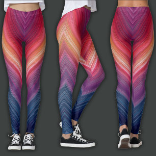 Legging Gradientes Abstratos Linha Chevron