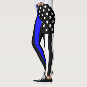 Legging Gráfico de Sinalizador Americano de Linha Azul Fi