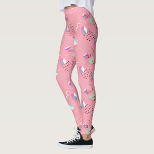 Legging Gráficos de retorno de imagem rosa divertido 1990s