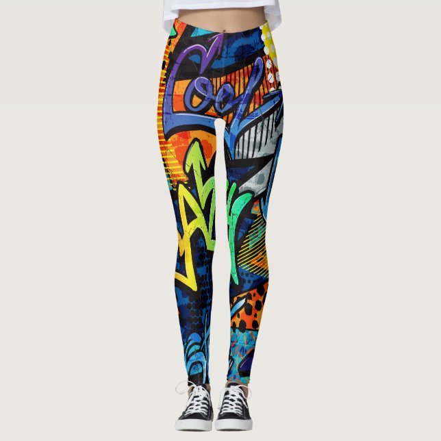 Legging Grafite Bricks: Abstrato urbano (Frente)