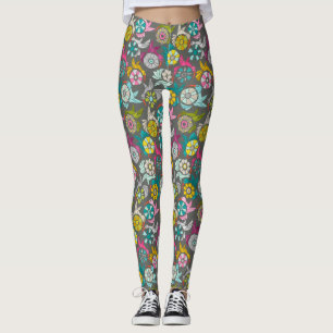 Legging grafite de aves solares de papel