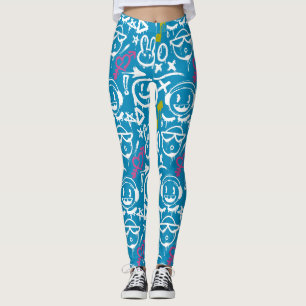 Legging Grafite GFT02 - Principalmente Branco.Azul BG