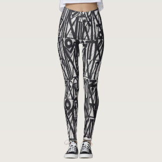 Legging Grafite Tribal Por Todas As Pernas De Impressão