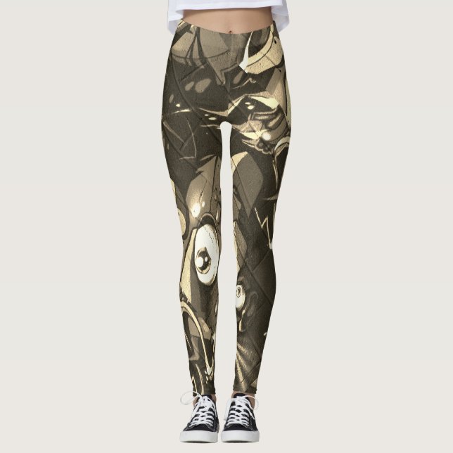 Legging Grafites Camo abstrato (Frente)