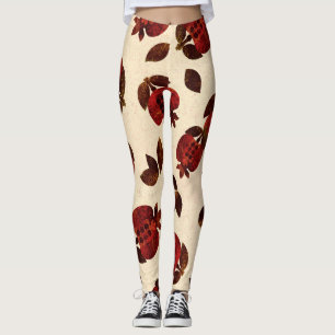 Legging Granadas brilhantes: padrão repetitivo feito à mão