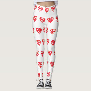 Legging Grande coração vermelho com pequenos corações