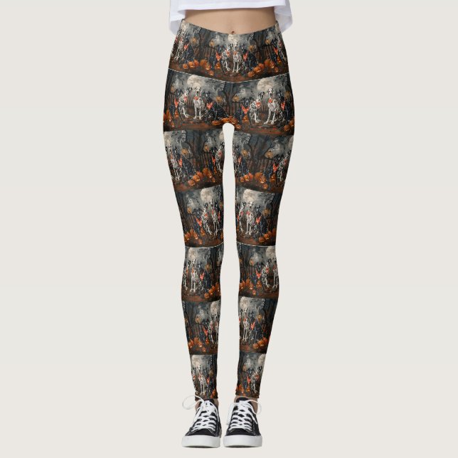 Legging Grande Dane Halloween Assustador (Frente)