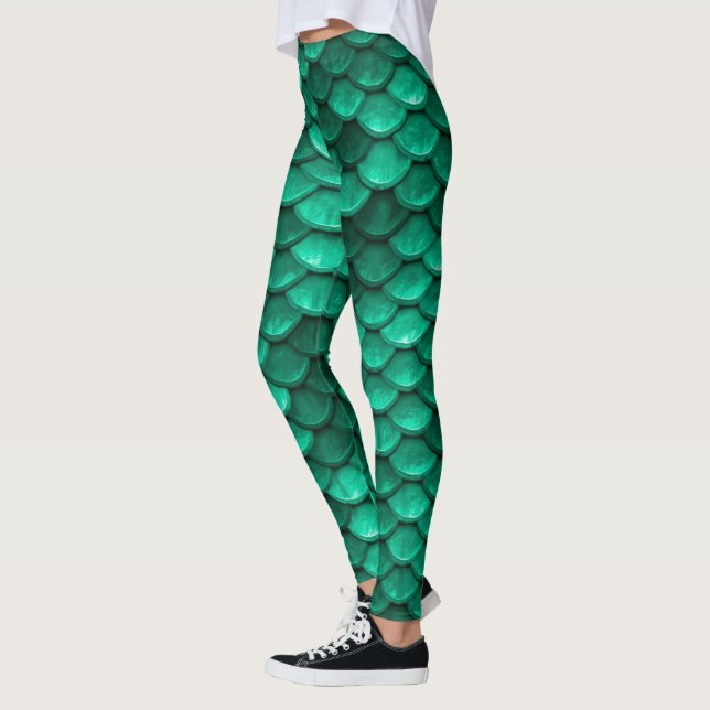 Legging Grandes Escalas de Sereia Verde (Esquerda)
