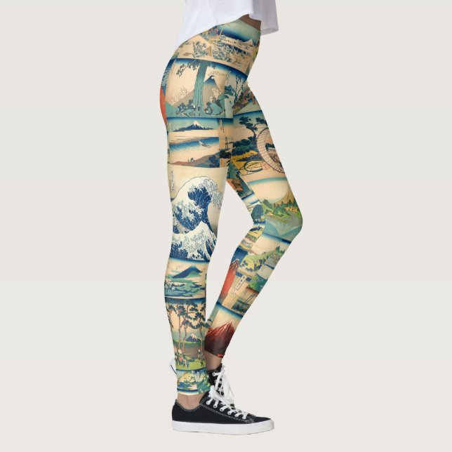 Legging Grandes impressões do japonês de Hokusai Monte (Direita)