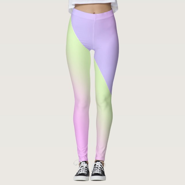 Legging Granulação Moderna Simples Arco Arco-íris colorida (Frente)