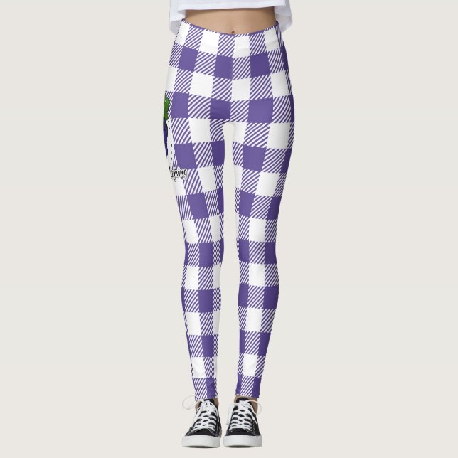 Legging Grape on Violet Plaid - Happy Thanksgiving (Frente)