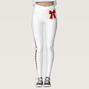 Legging Gravata Borboleta Vermelha de Natal Personalizada 