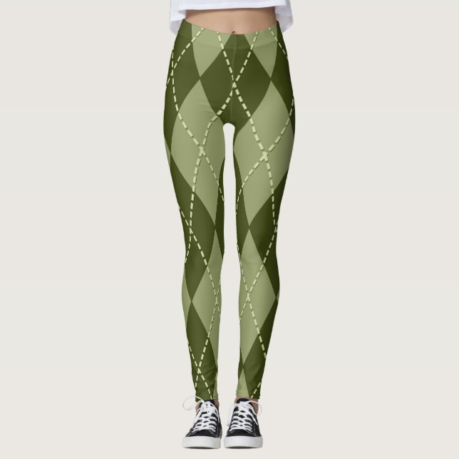 Legging Green Argyle (Frente)
