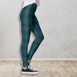 Legging Green Blue Black Watch Xadrez escocesa Tartan