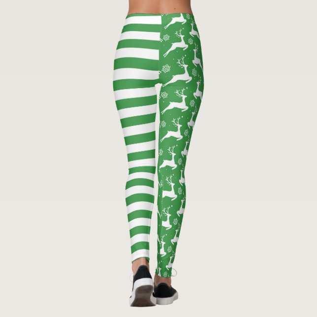 Legging Green Deer e Stripes Natal (Verso)