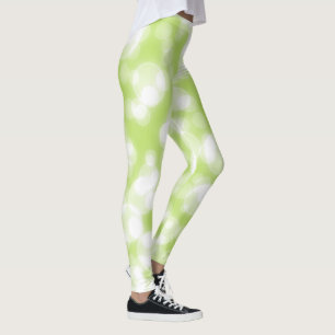Legging Green Glitter Faux Foil Bokeh