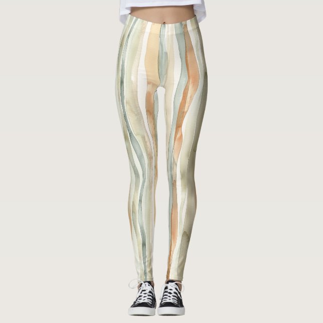 Legging Green Peach Cream Stripes (Frente)