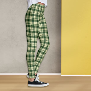 Legging Green Tartan Plaid Pattern