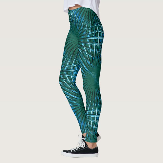 Legging Grelha ciana pontiaguda com aspecto soprado ou inf (Esquerda)