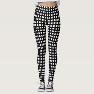 Legging grelha de malha quadrada preta