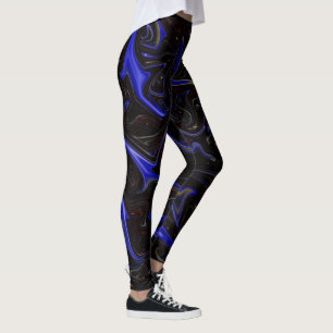 Legging "Grelha Galáctica: o mármore azul e preto do espaç
