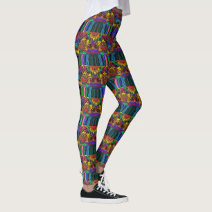 Legging Grelhas coloridas abstrato / Empurradas / Meia got