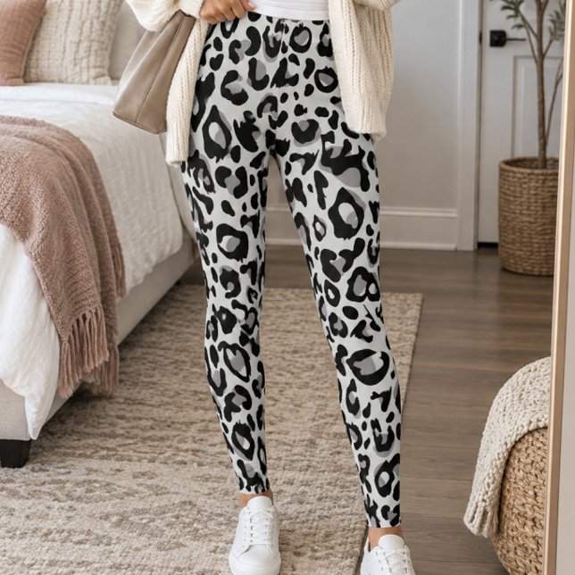 Legging Grey Black Leopard Spots (Criador carregado)
