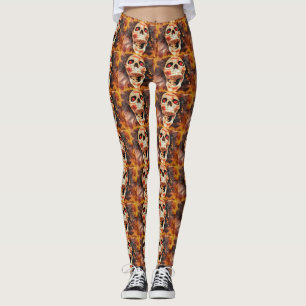 Legging Gritando as pernas de Impressão do Halloween do cr