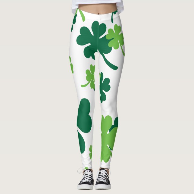 Legging Groen klavertje vier blaadjes. St. Patrick's Day (Frente)