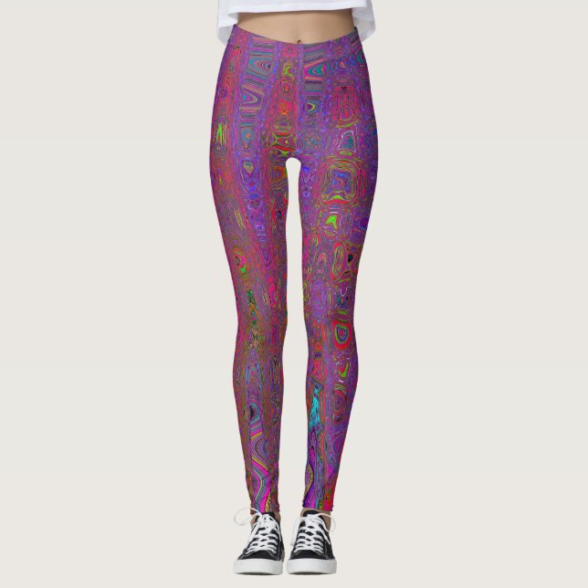 Legging Groovy Magenta Magenta - Ondas Atômicas Psicélicas (Frente)