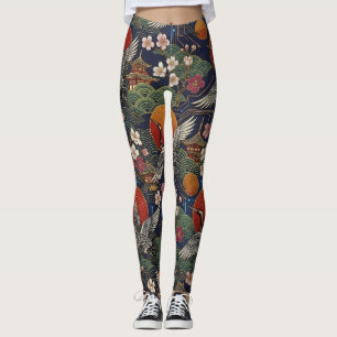 Legging Grous Japoneses Cyberpunk e Sakura Sem Costura