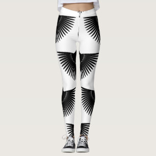 Legging Grua Graciosa: Padrão de Pássaro Oriental