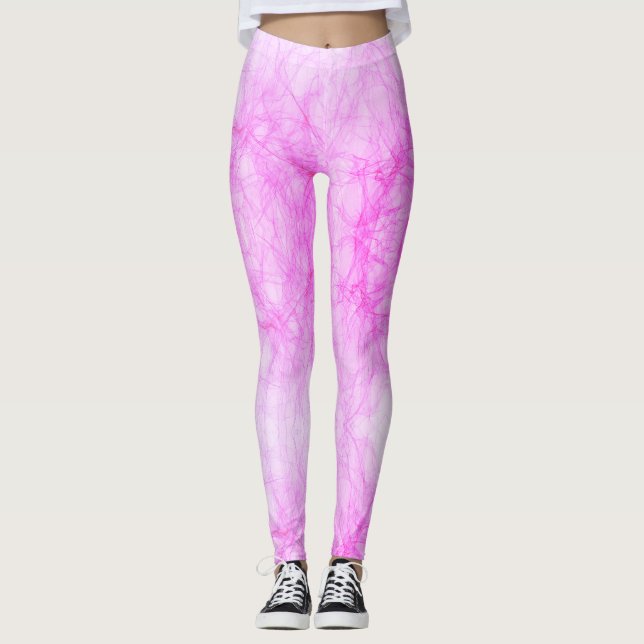 Legging Grunge de Abstrato rosa quente (Frente)