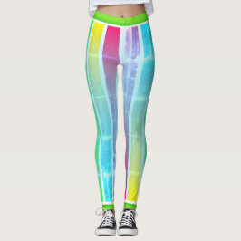 Legging Grunge Espessas Faixa Vertical Multicolada