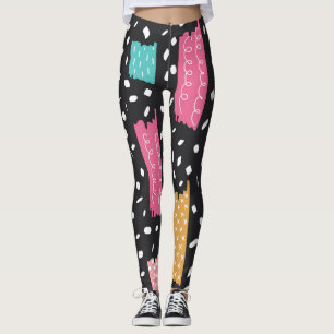 Legging Grunge Washi Tape Abstrato
