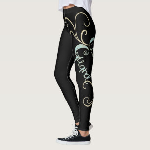 Legging Guarda a cores preta com Design de espiral