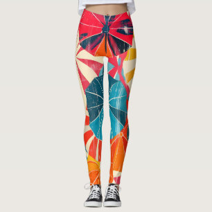 Legging Guarda-chuva retrô dia chuvoso Pop Art
