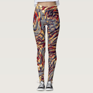 Legging Guerra de fitas amarelas contra corais, sobre cinz