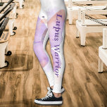 Legging Guerreiro do Lúpus da Borboleta Roxa<br><div class="desc">Leggings que apresentam a minha ilustração original de uma borboleta,  personalize com o seu nome ou a sua própria mensagem.</div>
