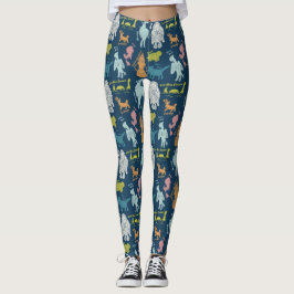 Legging Guia de Criptozoologia de Criptids de Cartoons em 