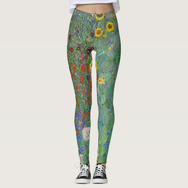 Legging Gustav Klimt - Jardim do País com Girassóis (Frente)