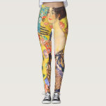 Legging Gustav Klimt Lady with Fan vintage art nouveau<br><div class="desc">Gustav Klimt Lady with Fan vintage art nouveau</div>