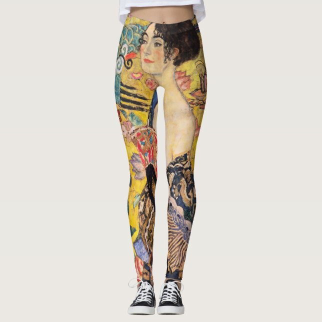 Legging Gustav Klimt - Senhora com ventilador (Frente)