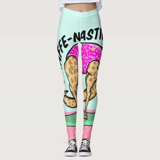 Legging Gymnastics giraffe de desenho animado engraçado (Frente)