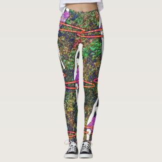 Legging Gymnastics Hula Hoop dança colorida prenda